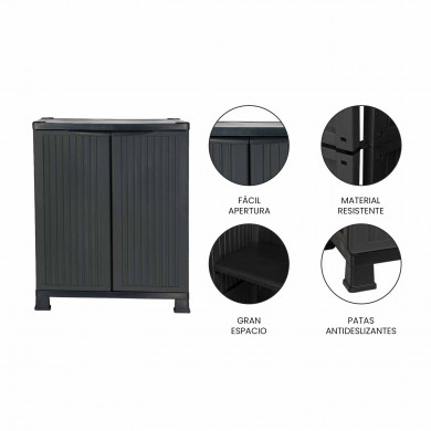 ARMARIO BAJO 1 BALDA FRIEND NEGRO Medidas: 92x68x39 cm  GARDEN HOUSE GARAGE 91 ARMARIO BAJO 1 BALDA FRIEND NEGRO Medidas: 92x68x39 cm  GARDEN HOUSE GARAGE 91