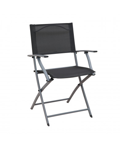 SILLA PLEGABLE CON BRAZOS GRIS OSCURO 54*36/49*84CM 7HOUSE