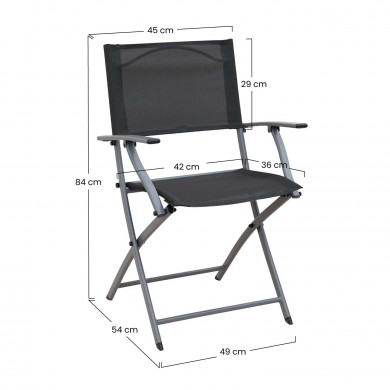 SILLA PLEGABLE CON BRAZOS GRIS OSCURO 54*36/49*84CM 7HOUSE SILLA PLEGABLE CON BRAZOS GRIS OSCURO 54*36/49*84CM 7HOUSE