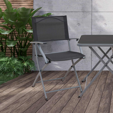 SILLA PLEGABLE CON BRAZOS GRIS OSCURO 54*36/49*84CM 7HOUSE SILLA PLEGABLE CON BRAZOS GRIS OSCURO 54*36/49*84CM 7HOUSE