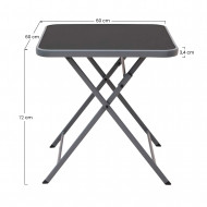 MESA PLEGABLE CUADRADA GRIS OSCURO 60X60CM 7HOUSE