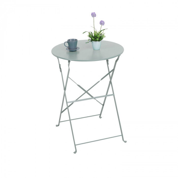 SET MESA Y SILLAS PLEGABLES METAL GRIS DN60X71CM - 41X46X79CM 7HOUSE