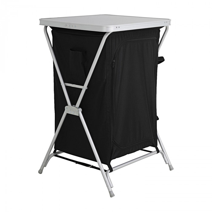 ARMARIO/MESA CAMPING ALUMINIO NEGRO 60.5*61*91CM 7HOUSE