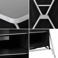 ARMARIO/MESA CAMPING ALUMINIO NEGRO 60.5*61*91CM 7HOUSE