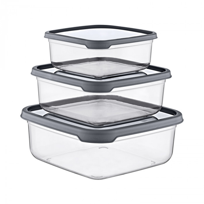 TÁPER CUADRADO GRIS SET DE 3 (400-800-1400ML) 7HOUSE RT.1