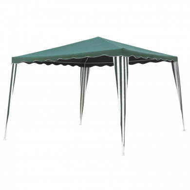 GAZEBO METAL/TELA VOLANTES VERDE/BLANCO 3*3*2.45M 7HOUSE