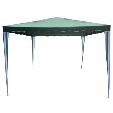 GAZEBO METAL/TELA VOLANTES VERDE/BLANCO 3*3*2.45M 7HOUSE