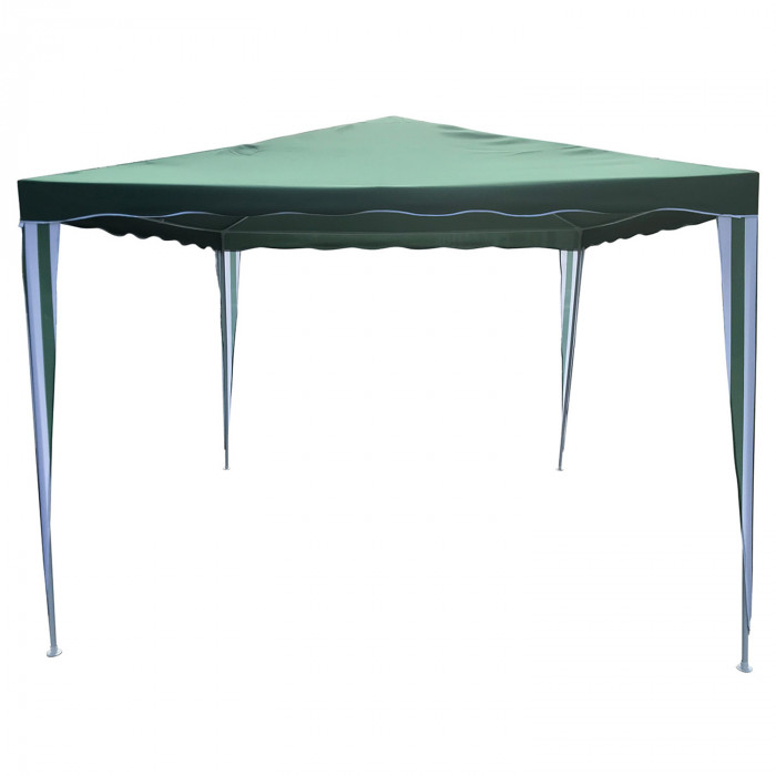 GAZEBO METAL/TELA VOLANTES VERDE/BLANCO 3*3*2.45M 7HOUSE