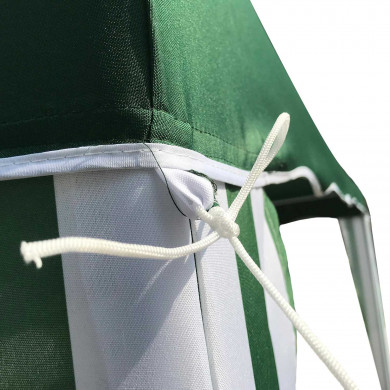 GAZEBO METAL/TELA VOLANTES VERDE/BLANCO 3*3*2.45M 7HOUSE