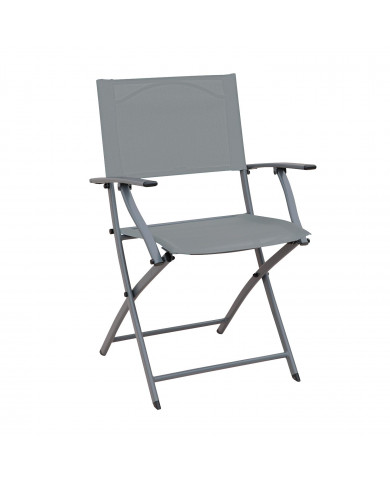 SILLA PLEGABLE CON BRAZOS GRIS CLARO 54*36/49*84CM 7HOUSE