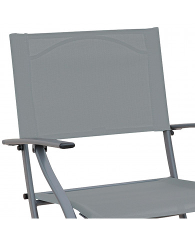 SILLA PLEGABLE CON BRAZOS GRIS CLARO 54*36/49*84CM 7HOUSE