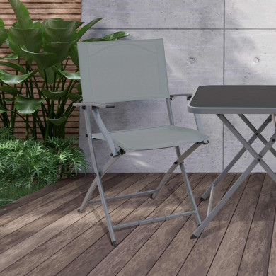 SILLA PLEGABLE CON BRAZOS GRIS CLARO 54*36/49*84CM 7HOUSE SILLA PLEGABLE CON BRAZOS GRIS CLARO 54*36/49*84CM 7HOUSE