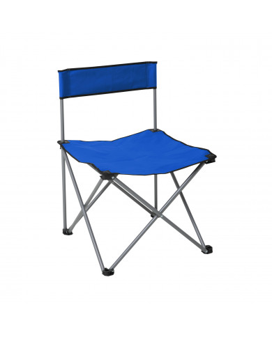 SILLA PLEGABLE CAMPING POLIESTER AZUL/ACERO 49*49*72.5CM  7HOUSE