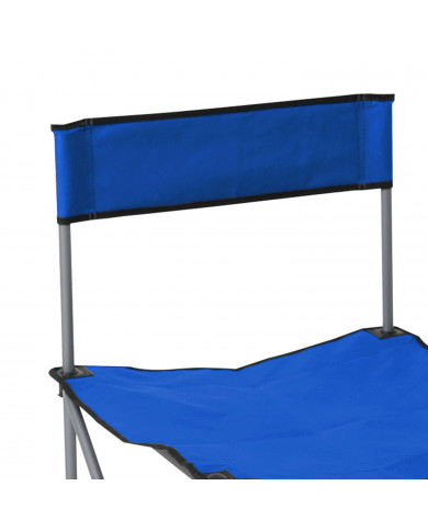 SILLA PLEGABLE CAMPING POLIESTER AZUL/ACERO 49*49*72.5CM  7HOUSE
