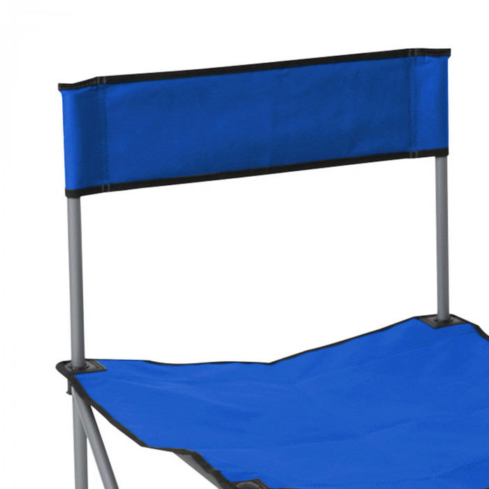 SILLA PLEGABLE CAMPING POLIESTER AZUL/ACERO 49*49*72.5CM  7HOUSE