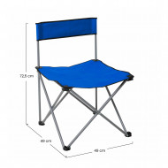 SILLA PLEGABLE CAMPING POLIESTER AZUL/ACERO 49*49*72.5CM  7HOUSE