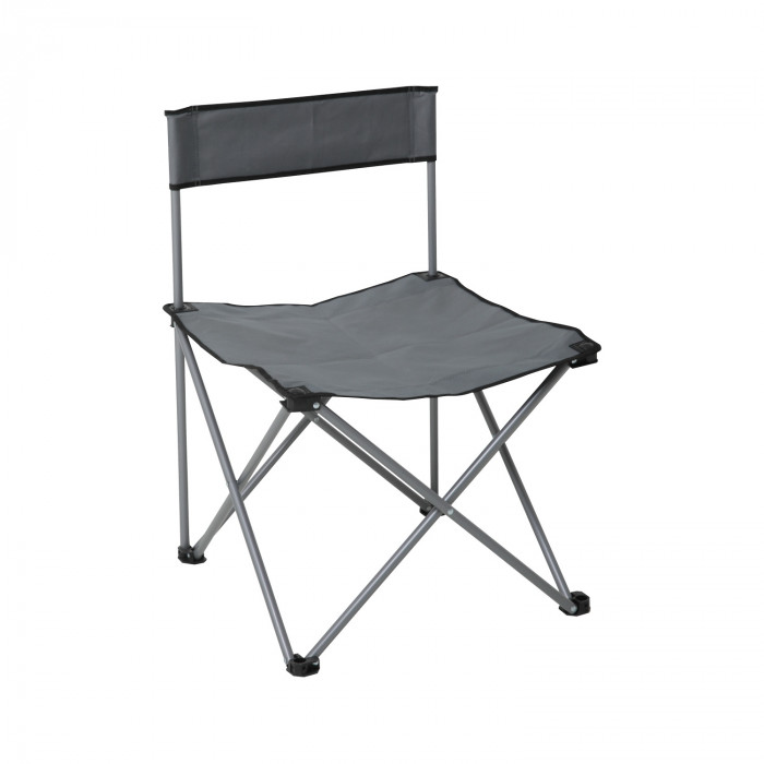 SILLA PLEGABLE CAMPING POLIESTER GRIS/ACERO 49*49*72.5CM  7HOUSE