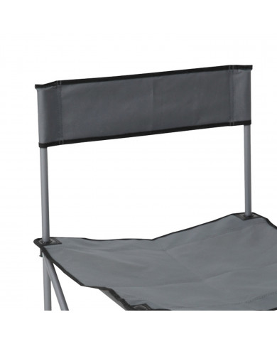 SILLA PLEGABLE CAMPING POLIESTER GRIS/ACERO 49*49*72.5CM  7HOUSE