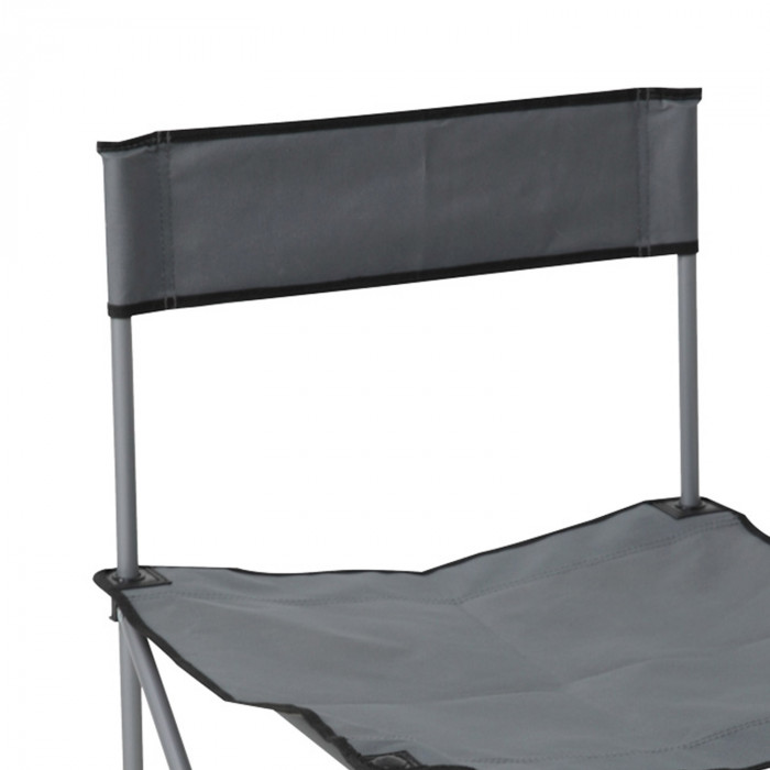 SILLA PLEGABLE CAMPING POLIESTER GRIS/ACERO 49*49*72.5CM  7HOUSE