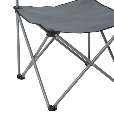 SILLA PLEGABLE CAMPING POLIESTER GRIS/ACERO 49*49*72.5CM  7HOUSE SILLA PLEGABLE CAMPING POLIESTER GRIS/ACERO 49*49*72.5CM  7HOUSE