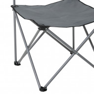 SILLA PLEGABLE CAMPING POLIESTER GRIS/ACERO 49*49*72.5CM  7HOUSE