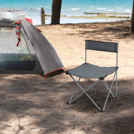 SILLA PLEGABLE CAMPING POLIESTER GRIS/ACERO 49*49*72.5CM  7HOUSE