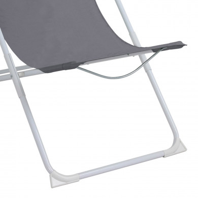 SILLA/TUMBONA PLEGABLE 3 POSICIONES CON COJÍN, POLIESTER GRIS/ACERO BLANCO 56*84*75/91CM 7HOUSE
