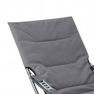 SILLA TUMBONA ACOLCHADA PLEGABLE POLIESTER GRIS/ACERO NEGRO 63*85.5*84/94CM 7HOUSE