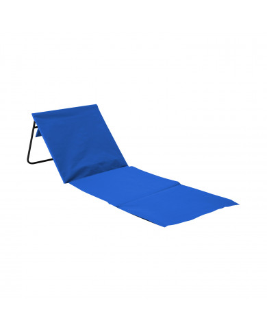 ESTERILLA PLAYA ACOLCHADA CON RESPALDO Y BOLSILLO POLIESTER AZUL/ACERO NEGRO 45*49.5*49.5CM 7HOUSE