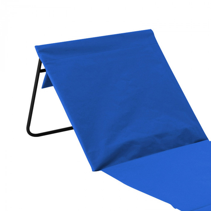 ESTERILLA PLAYA ACOLCHADA CON RESPALDO Y BOLSILLO POLIESTER AZUL/ACERO NEGRO 45*49.5*49.5CM 7HOUSE