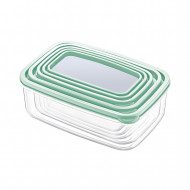 TÁPER RECTANGULAR VERDE SET DE 5 (330-530-850-1300-2100ML) 7HOUSE RT.1