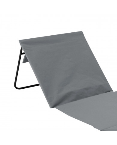 ESTERILLA PLAYA ACOLCHADA CON RESPALDO Y BOLSILLO POLIESTER GRIS/ACERO NEGRO 153*51*42CM 7HOUSE