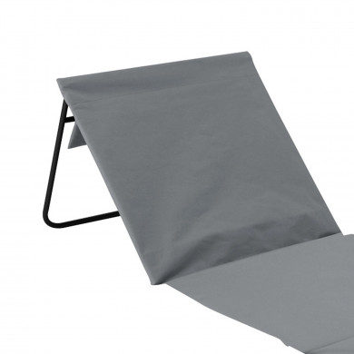 ESTERILLA PLAYA ACOLCHADA CON RESPALDO Y BOLSILLO POLIESTER GRIS/ACERO NEGRO 153*51*42CM 7HOUSE