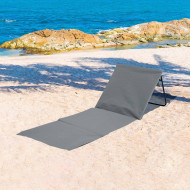 ESTERILLA PLAYA ACOLCHADA CON RESPALDO Y BOLSILLO POLIESTER GRIS/ACERO NEGRO 153*51*42CM 7HOUSE