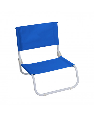 SILLA BAJA DE PLAYA POLIESTER AZUL/ACERO BLANCO 45*49.5*49.5/17.5CM 7HOUSE