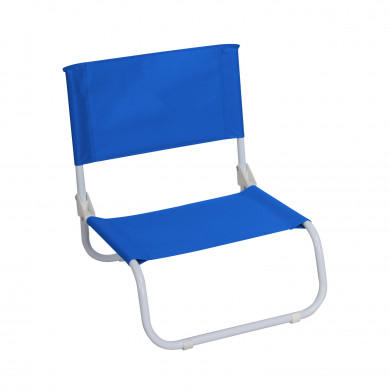 SILLA BAJA DE PLAYA POLIESTER AZUL/ACERO BLANCO 45*49.5*49.5/17.5CM 7HOUSE