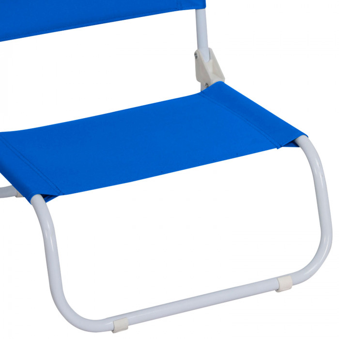 SILLA BAJA DE PLAYA POLIESTER AZUL/ACERO BLANCO 45*49.5*49.5/17.5CM 7HOUSE