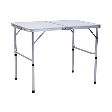 MESA DE CAMPING PLEGABLE BLANCA 2 POSICIONES ALUMINIO/MDF 90*60*40/70CM 7HOUSE