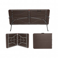 MESA PLEGABLE RECTANGULAR EFECTO MADERA 180x74x74cm 7HOUSE CJ.1