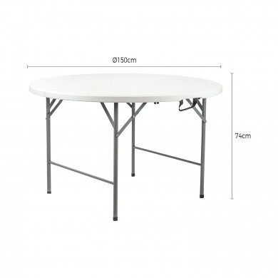 MESA PLEGABLE REDONDA EFECTO GRANITO 152cm 7HOUSE CJ.1