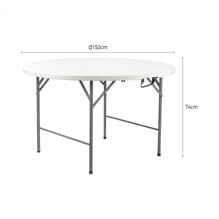 MESA PLEGABLE REDONDA EFECTO GRANITO 152cm 7HOUSE CJ.1