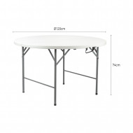 MESA PLEGABLE REDONDA EFECTO GRANITO 122cm 7HOUSE CJ.1