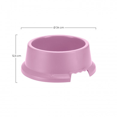 COMEDERO PARA MASCOTAS ROSA REDONDO 34x12,5cm 4L 7HOUSE PET