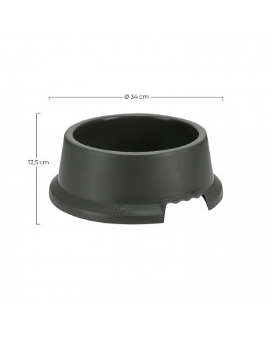 COMEDERO PARA MASCOTAS GRIS REDONDO 34x12,5cm 4L 7HOUSE PET