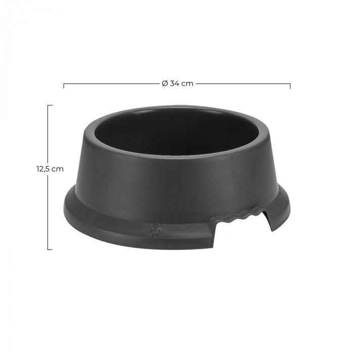 COMEDERO PARA MASCOTAS GRIS REDONDO 34x12,5cm 4L 7HOUSE PET