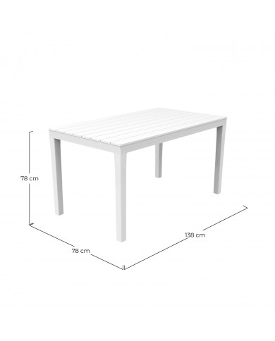 MESA RECTANGULAR SUMATRA BLANCA 11,05Kg 138x78x72cm