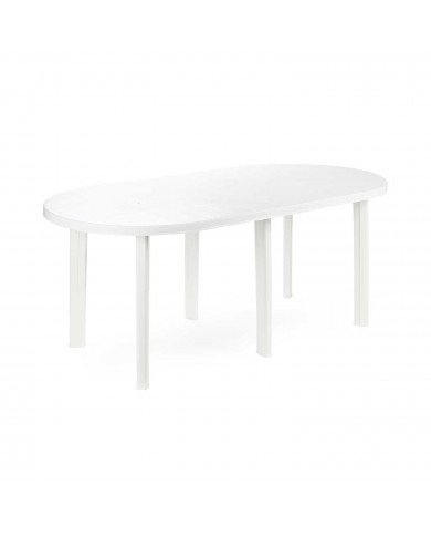 MESA OVAL MODELO FISSO 180 BLANCA 181x90x72 Peso 13,4Kg