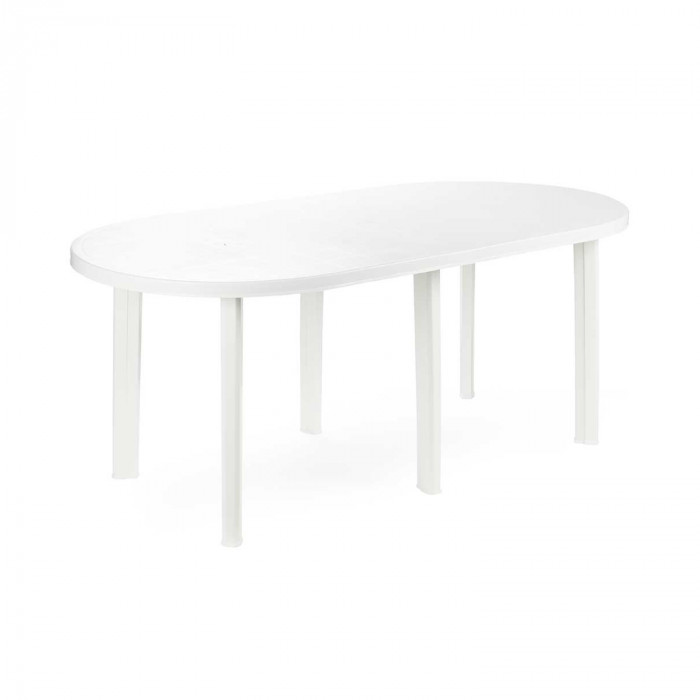 MESA OVAL MODELO FISSO 180 BLANCA 181x90x72 Peso 13,4Kg