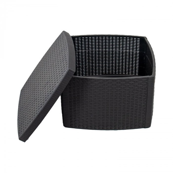 CONJUNTO INTERIOR/EXTERIOR 2 BUTACAS 1 MESITA MODELO TREE CON CONJINES ANTRACITA 60x50x93 Peso 14,3Kg