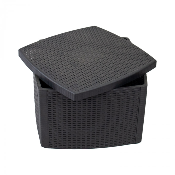 CONJUNTO INTERIOR/EXTERIOR 2 BUTACAS 1 MESITA MODELO TREE CON CONJINES ANTRACITA 60x50x93 Peso 14,3Kg